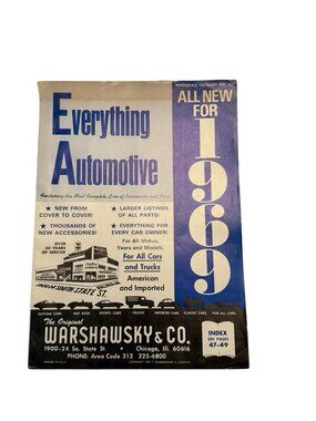 1969 Warshawsky & Co Everything Automotive Catalog No. 321 Chicago Auto Parts Vi